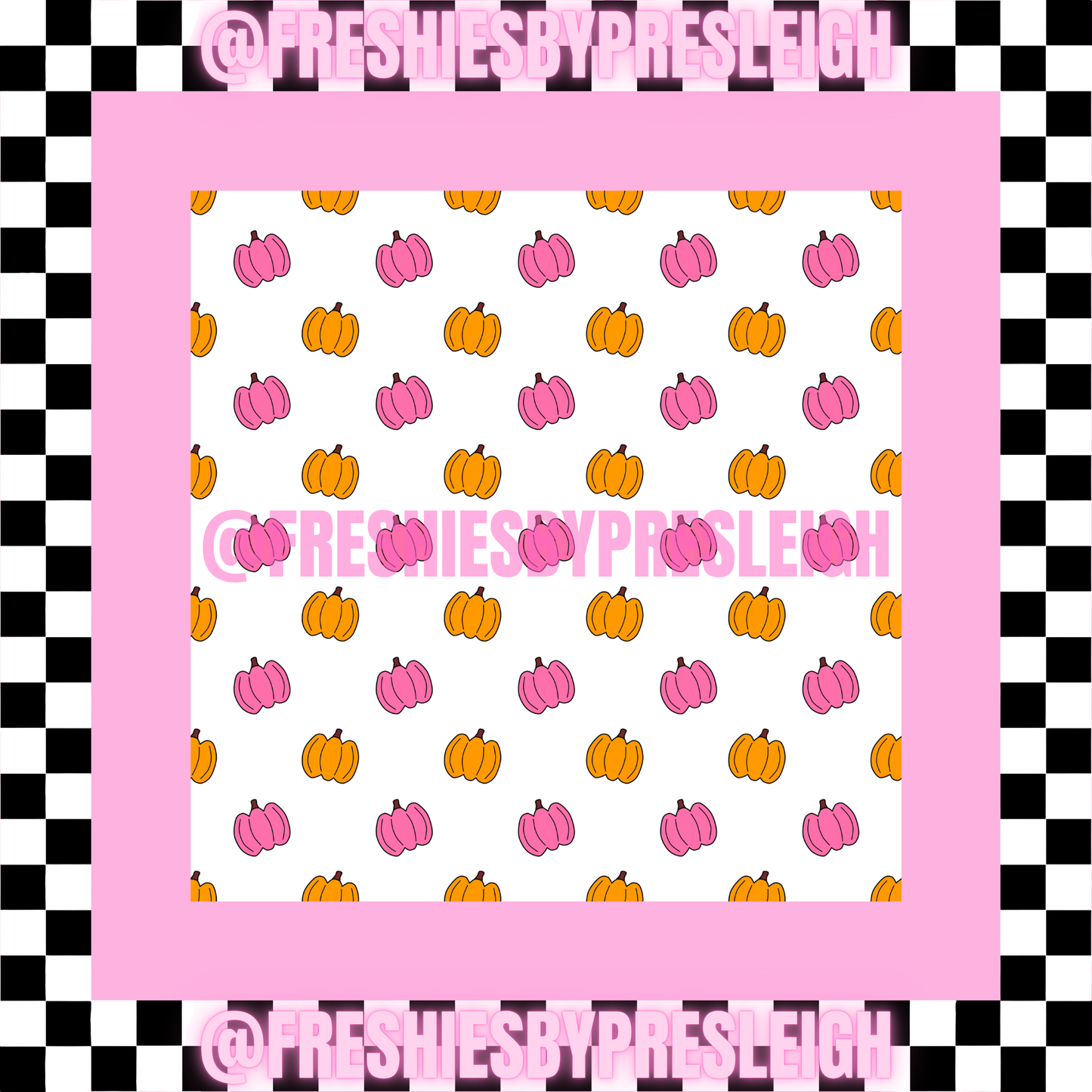 Pink & Orange Pumpkins Freshie Card Stock
