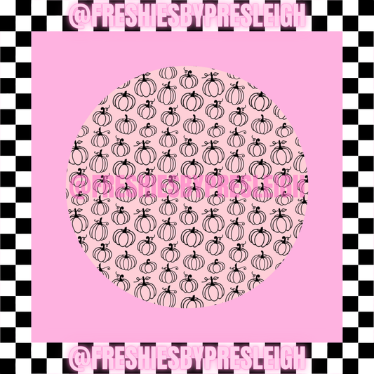 Pink & Black Pumpkins Freshie Card Stock